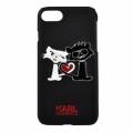 Гелевый чехол для iPhone 7 / 8 Karl Lagerfeld Choupette in love Hard PU Black, KLHCP7CL1BK